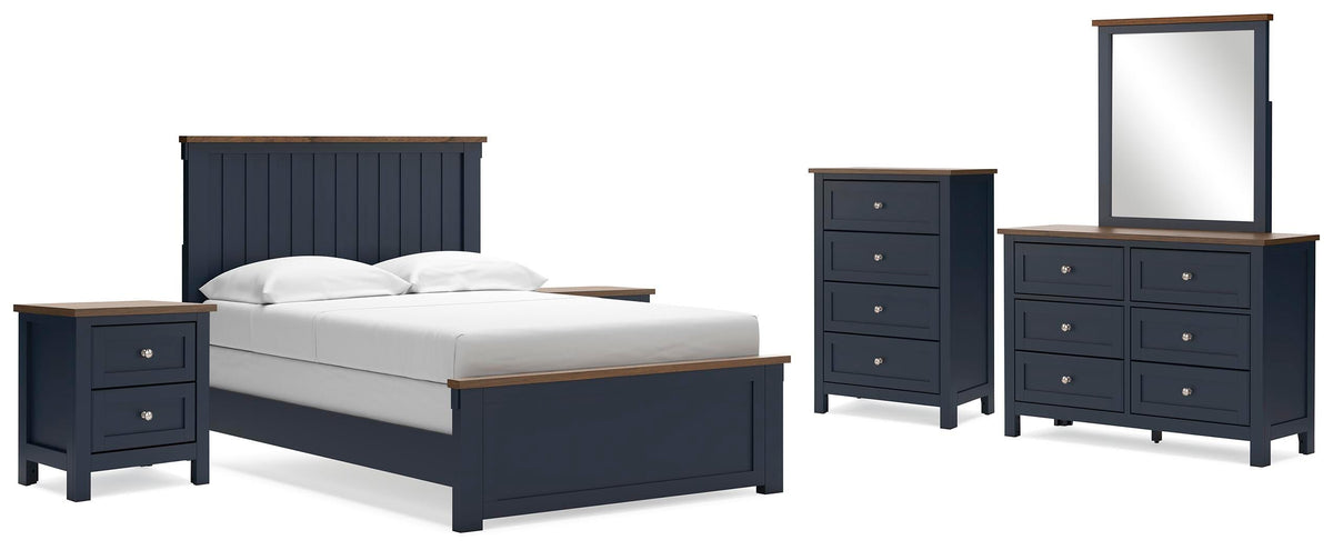 Landocken Panel Bed Set - Full, Dresser, Mirror, Chest and 2 Nightstands