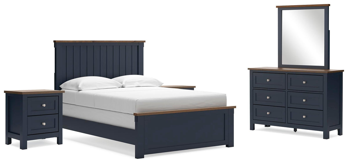 Landocken Panel Bed Set - Full, Dresser, Mirror and 2 Nightstands