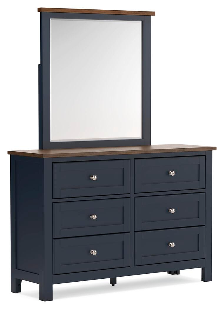Landocken Panel Bed Set - Twin, Dresser and Mirror