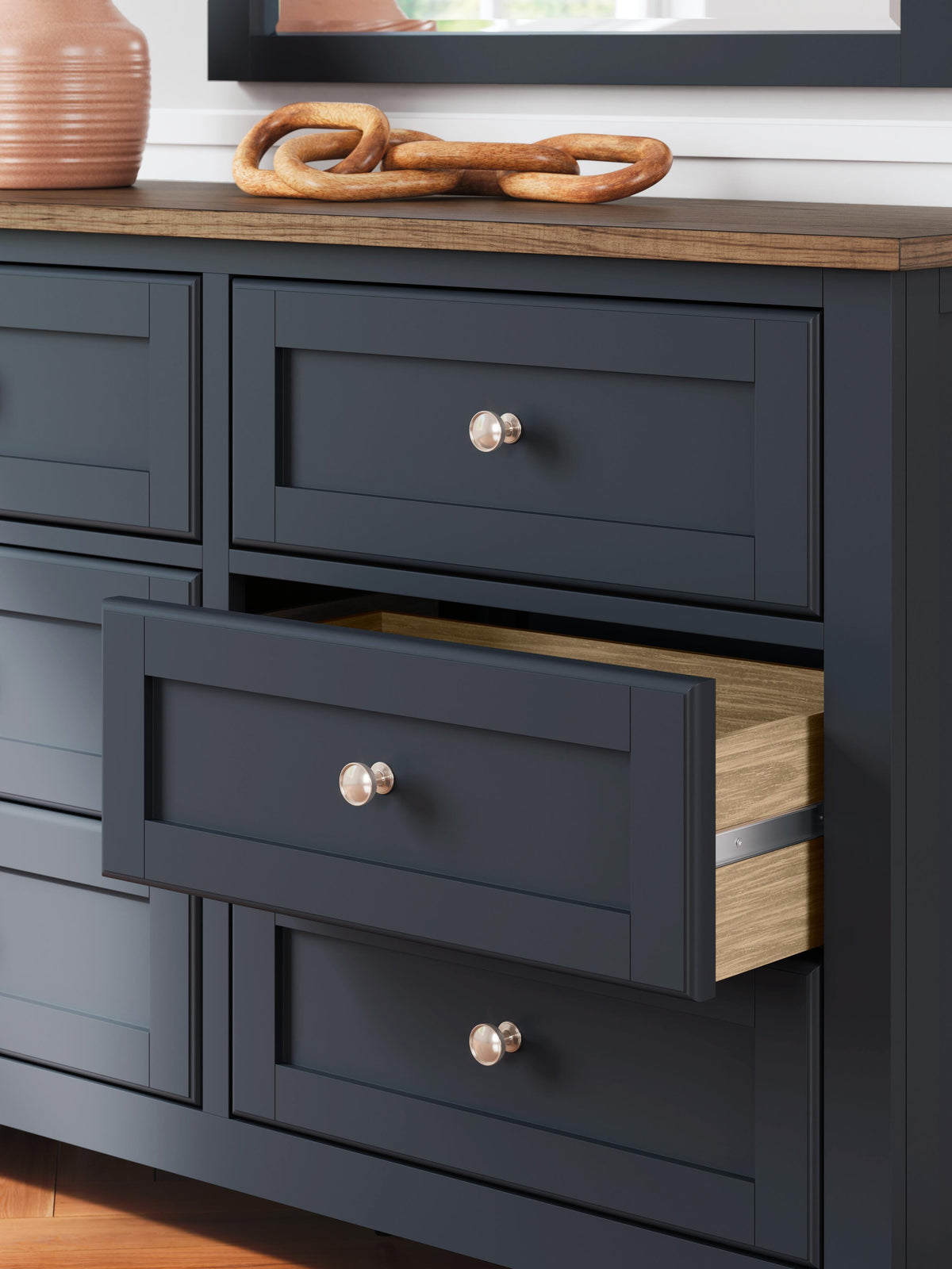 Landocken Panel Bed Set - Twin, Dresser and Mirror