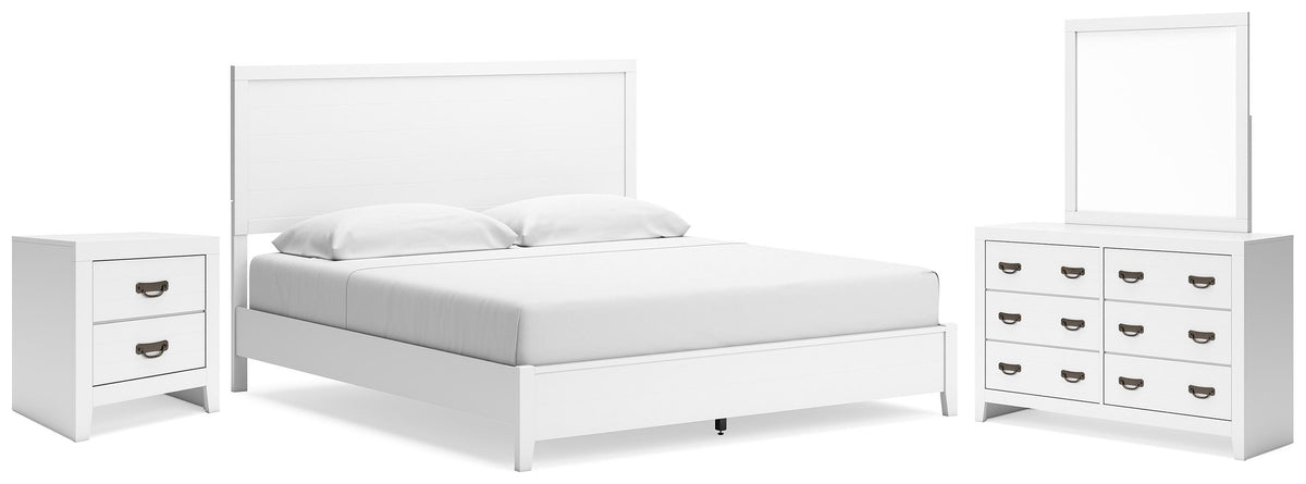 Binterglen King Panel Bed, Dresser, Mirror and Nightstand