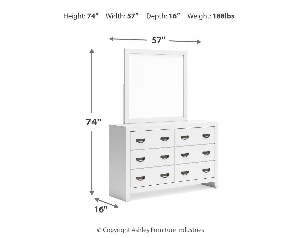 Binterglen Twin Panel Bed, Dresser, Mirror, Chest and 2 Nightstands