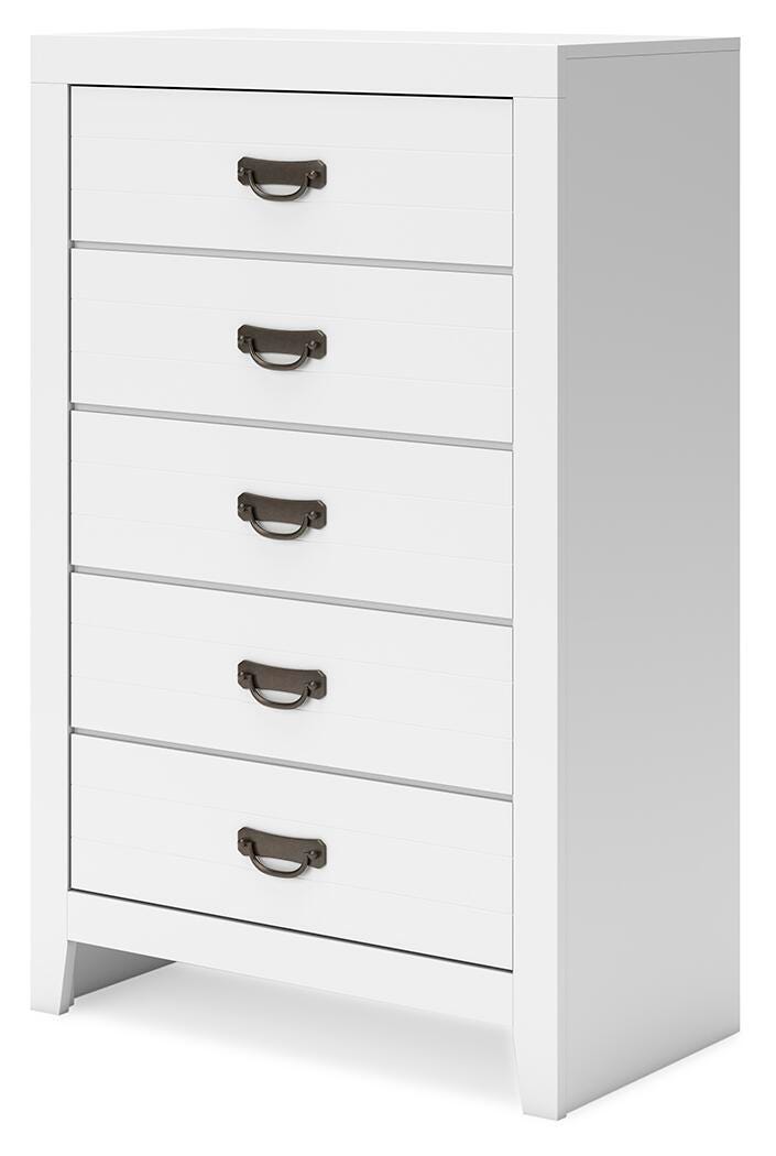 Binterglen Twin Panel Bed, Dresser, Mirror, Chest and 2 Nightstands