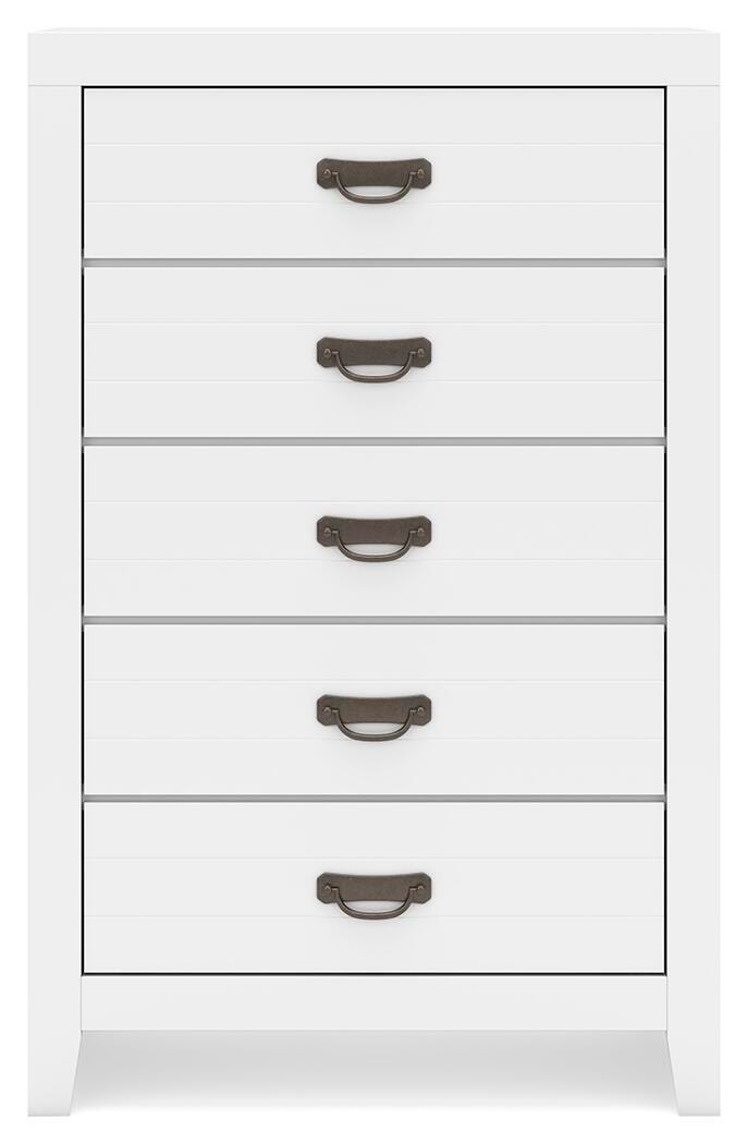 Binterglen Twin Panel Bed, Dresser, Mirror, Chest and 2 Nightstands