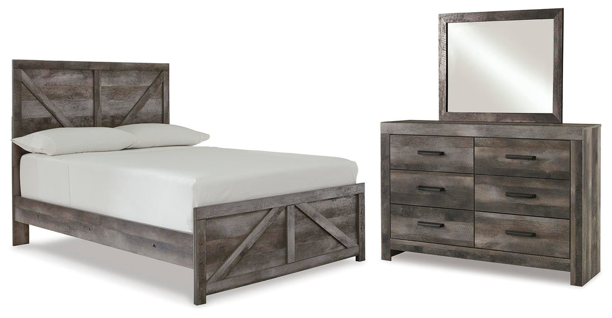 Wynnlow Full Crossbuck Panel Bed, Dresser and Mirror
