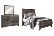 Wynnlow Queen Crossbuck Panel Bed, Dresser and Mirror