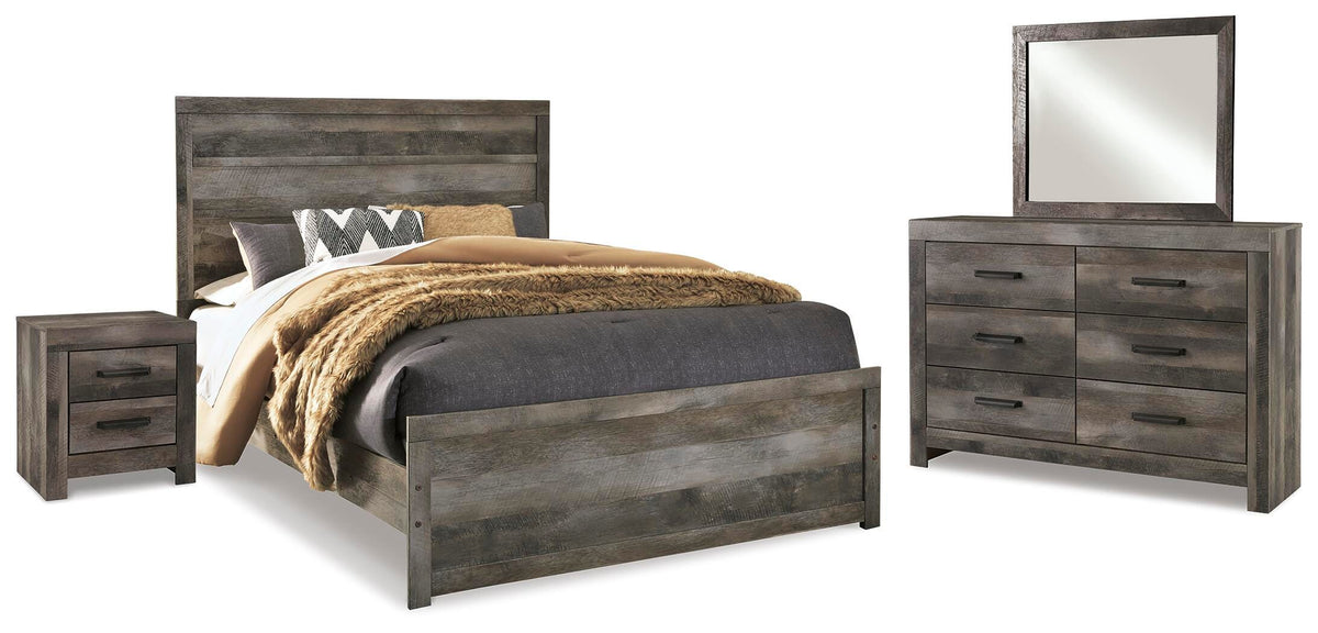 Wynnlow Panel Bed Set - Queen, Mirrored Dresser and Nightstand