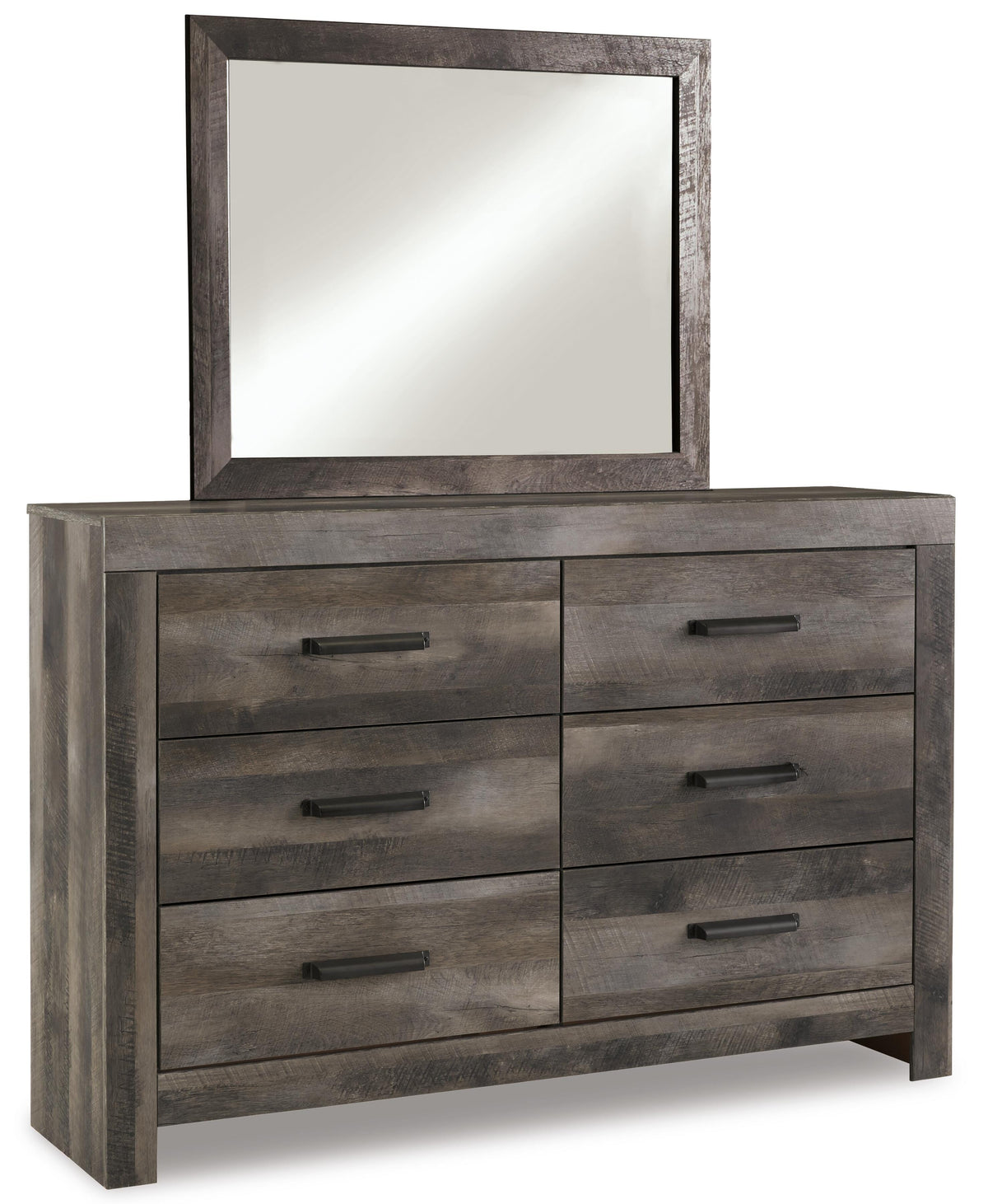 Wynnlow Panel Bed Set - King, Mirrored Dresser