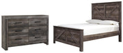 Wynnlow Crossbuck Panel Bed Set - Queen, Dresser
