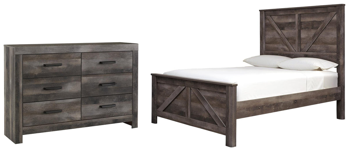 Wynnlow Crossbuck Panel Bed Set - Queen, Dresser