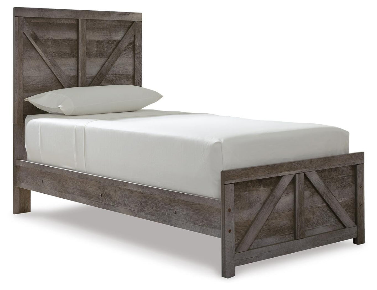 Wynnlow Twin Crossbuck Panel Bed, Dresser and Mirror