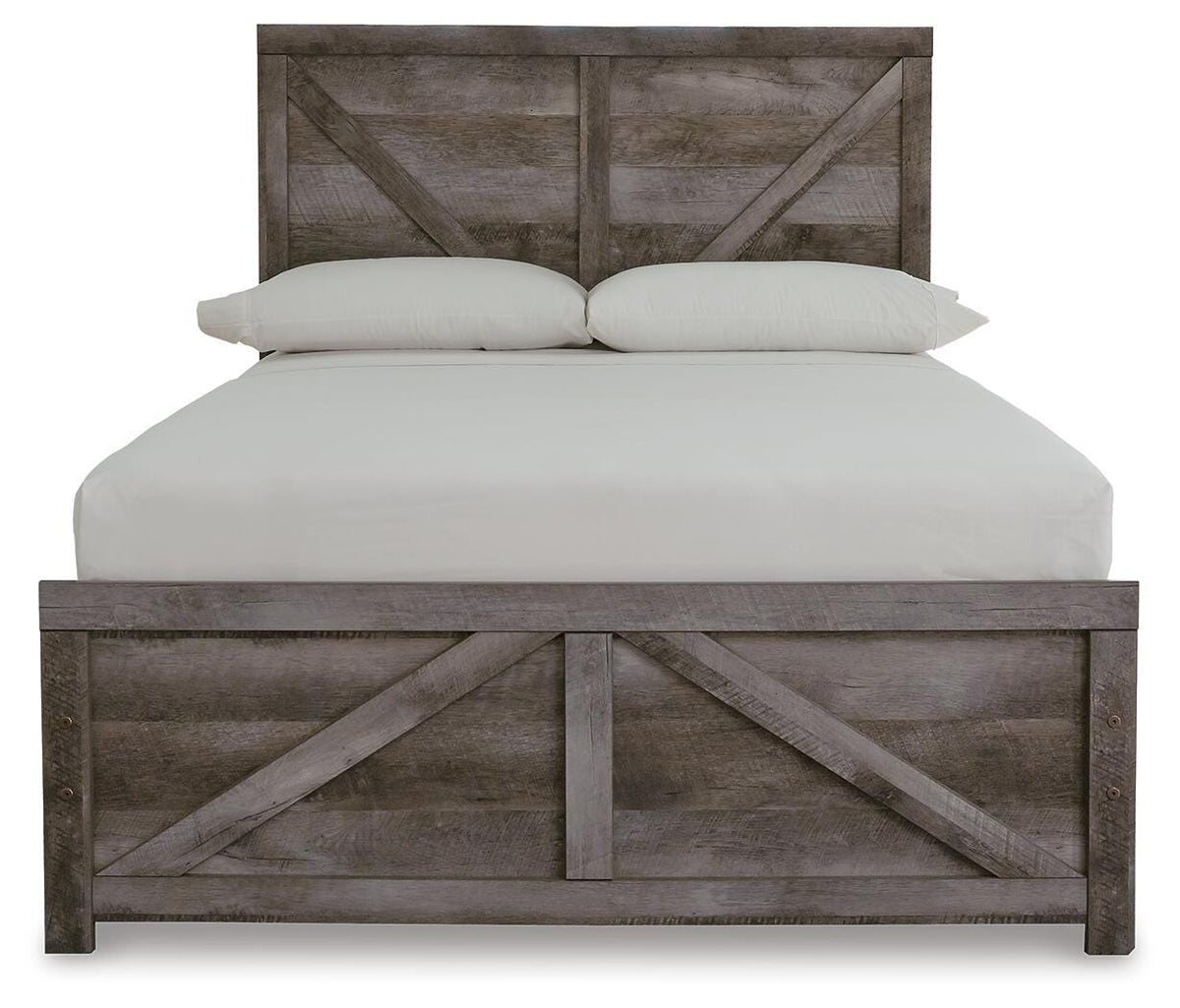 Wynnlow Full Crossbuck Panel Bed and 2 Chests