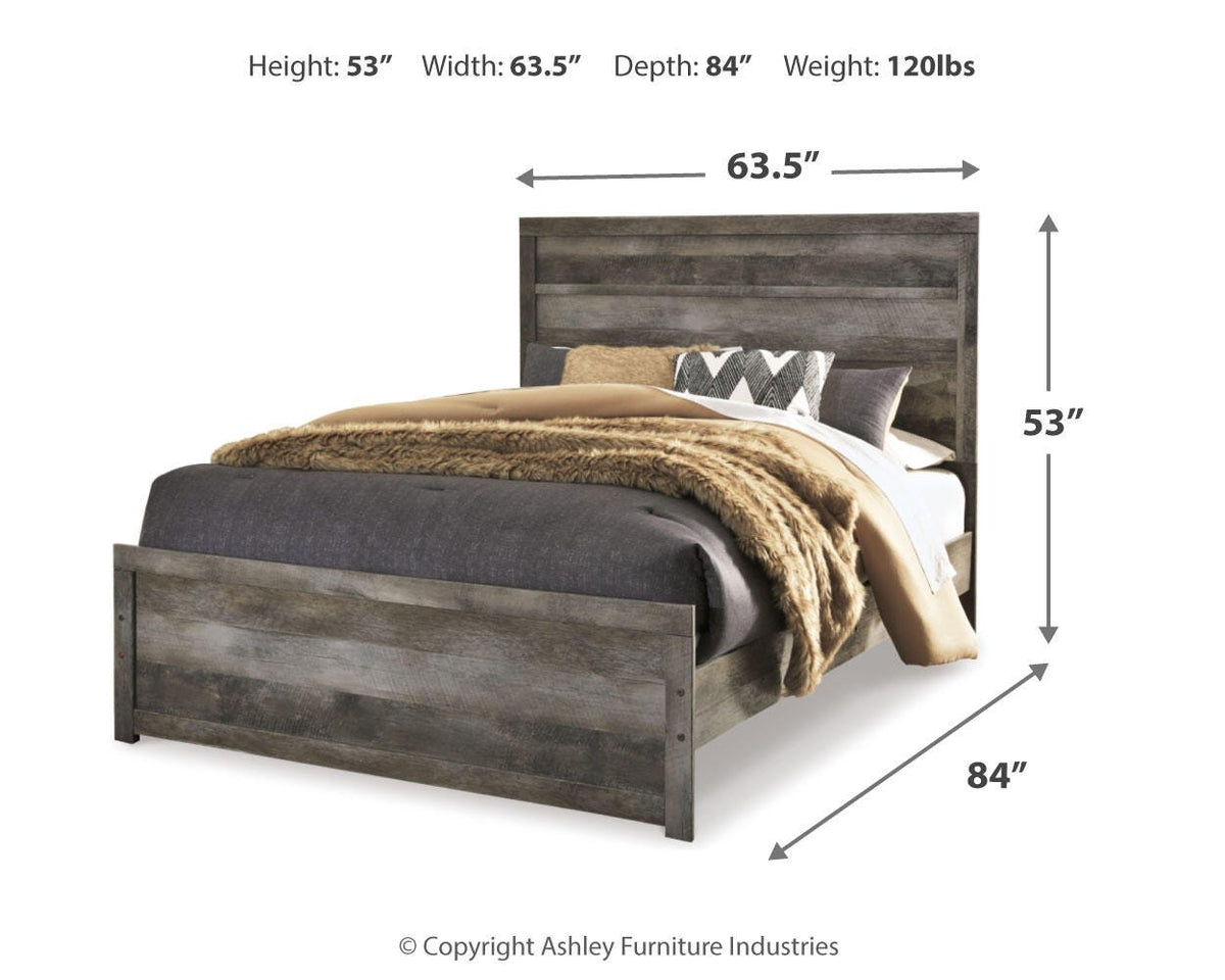Wynnlow Panel Bed Set - Queen, Mirrored Dresser and Nightstand