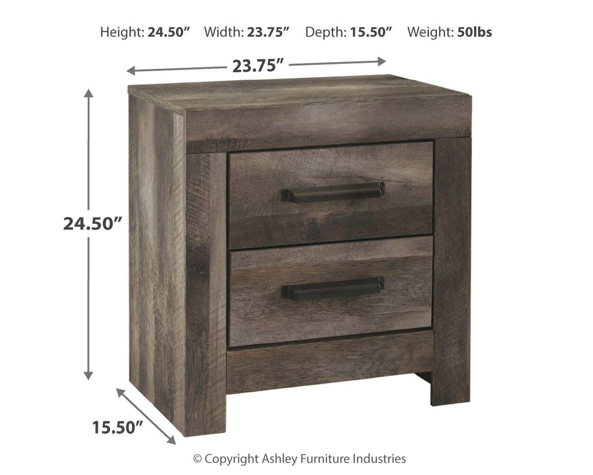 Wynnlow Twin Crossbuck Panel Bed and 2 Nightstands