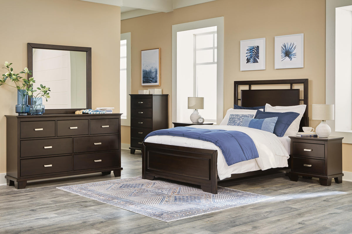 Covetown Panel Bed Set - Full, Dresser and Nightstand