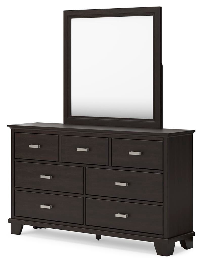 Covetown Panel Bed Set - California King, Dresser, Mirror and 2 Nightstands