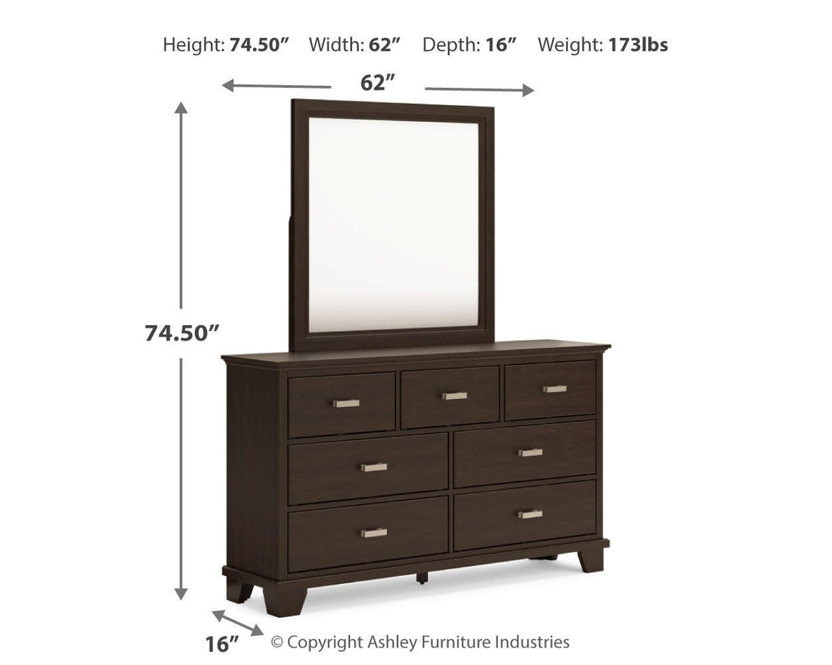 Covetown Queen Panel Bed, Dresser, Mirror and Nightstand