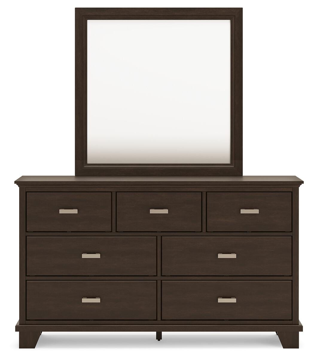 Wynnlow Panel Bed Set - King, Mirrored Dresser and 2 Nightstands
