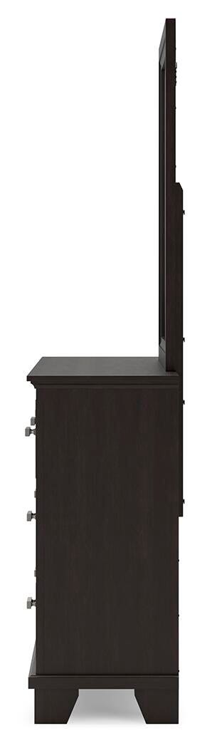 Covetown Panel Bed Set - California King, Dresser, Mirror and 2 Nightstands