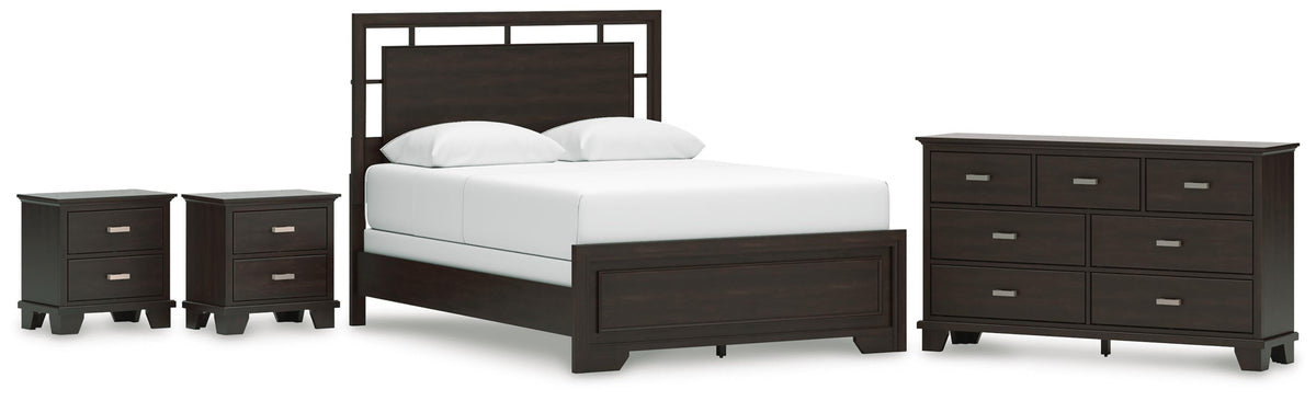 Covetown Panel Bed Set - Queen, Dresser and 2 Nightstands
