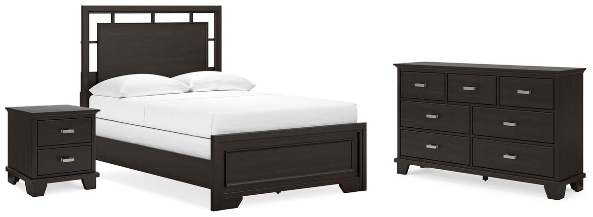 Covetown Panel Bed Set - Full, Dresser and Nightstand