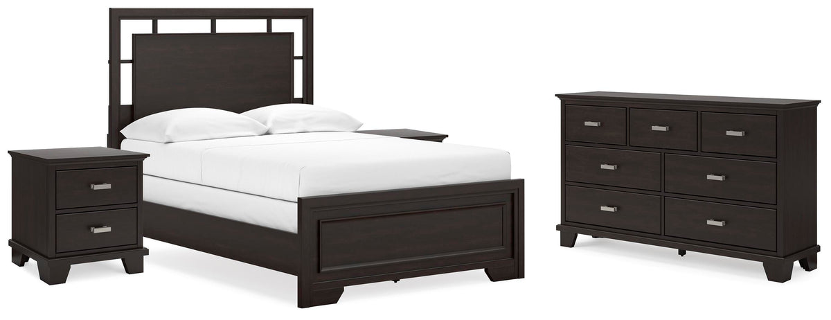 Covetown Panel Bed Set - Full, Dresser and 2 Nightstands