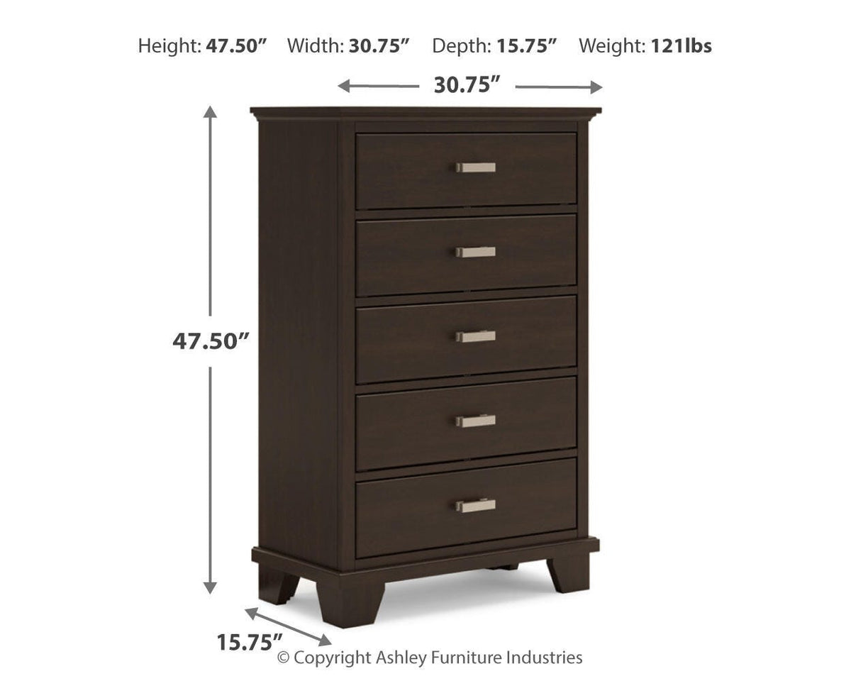 Covetown Full Panel Bed, Chest and Nightstand