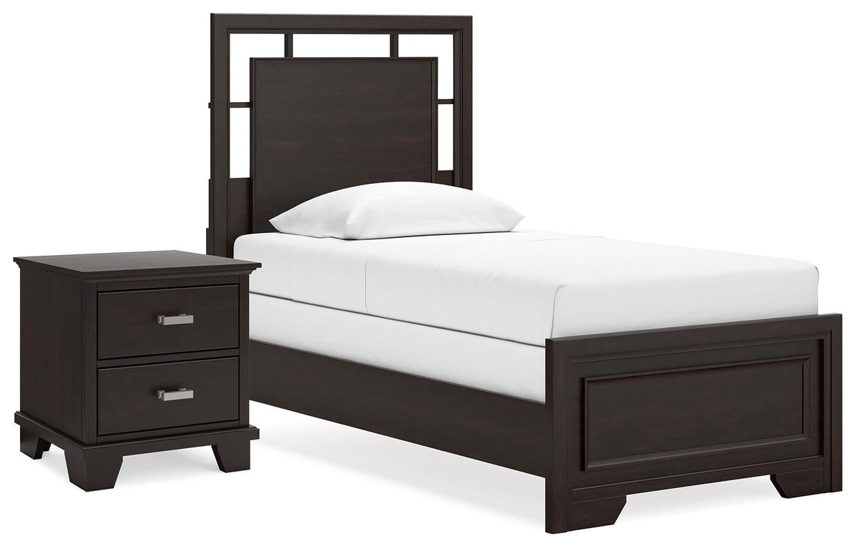 Covetown Panel Bed Set - Twin, Nightstand