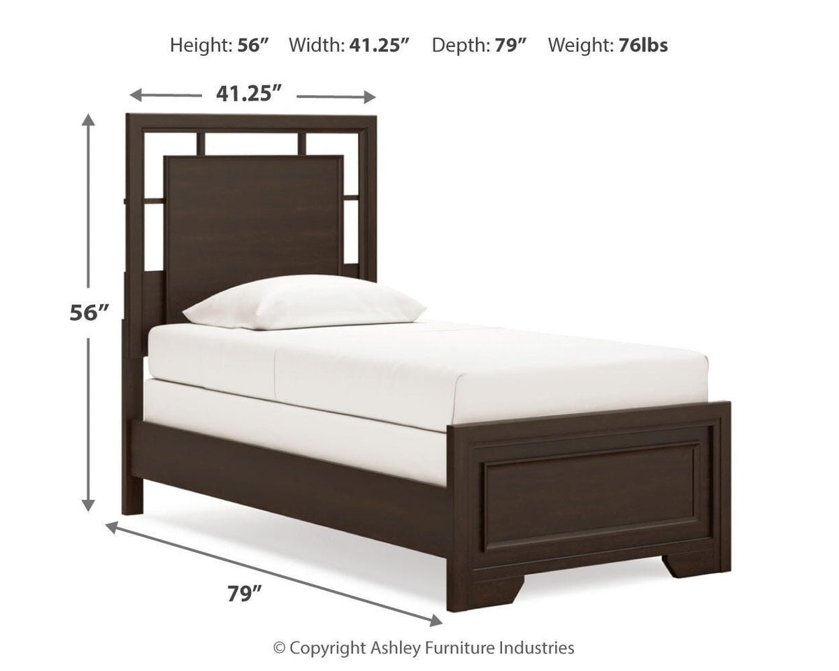 Covetown Panel Bed Set - Twin, Dresser and 2 Nightstands