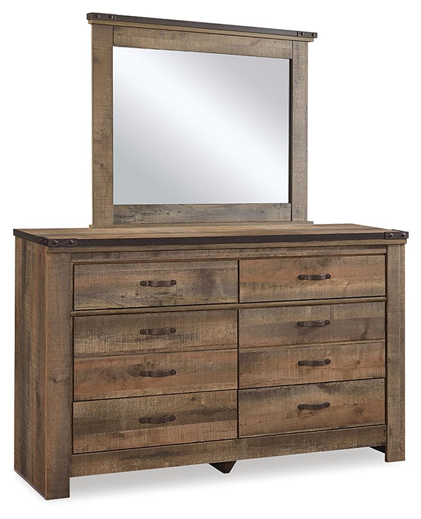 Trinell Queen Poster Bed, Dresser and Mirror