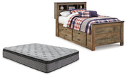 Trinell Twin Bookcase Bed with Mattress