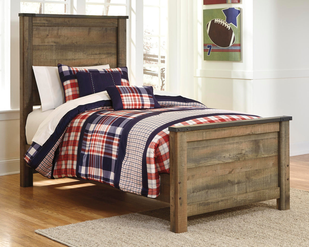 Trinell Twin Panel Bed, Dresser and Mirror