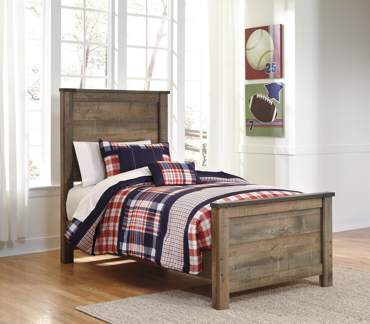 Trinell Twin Panel Bed, Dresser and Mirror