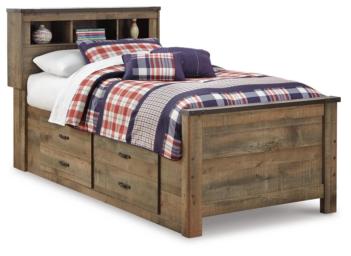 Trinell Twin Bookcase Bed with Mattress