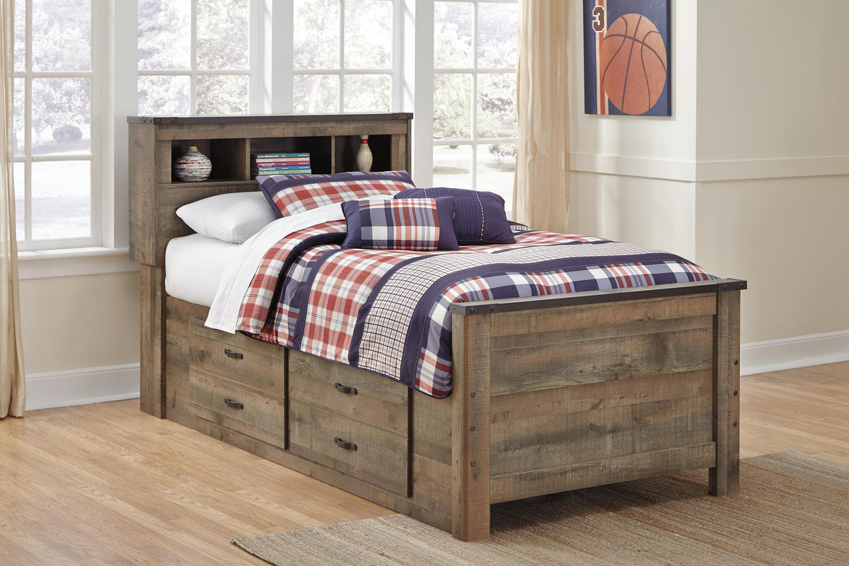 Trinell Twin Bookcase Bed, Dresser and 2 Nightstands