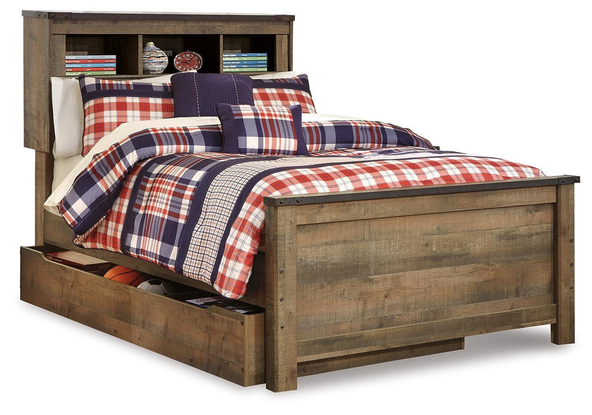 Trinell Full Bookcase Storage Bed, Dresser and Nightstand