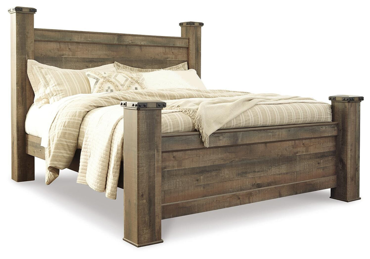 Trinell King Poster Bed, Dresser, Mirror and Nightstand