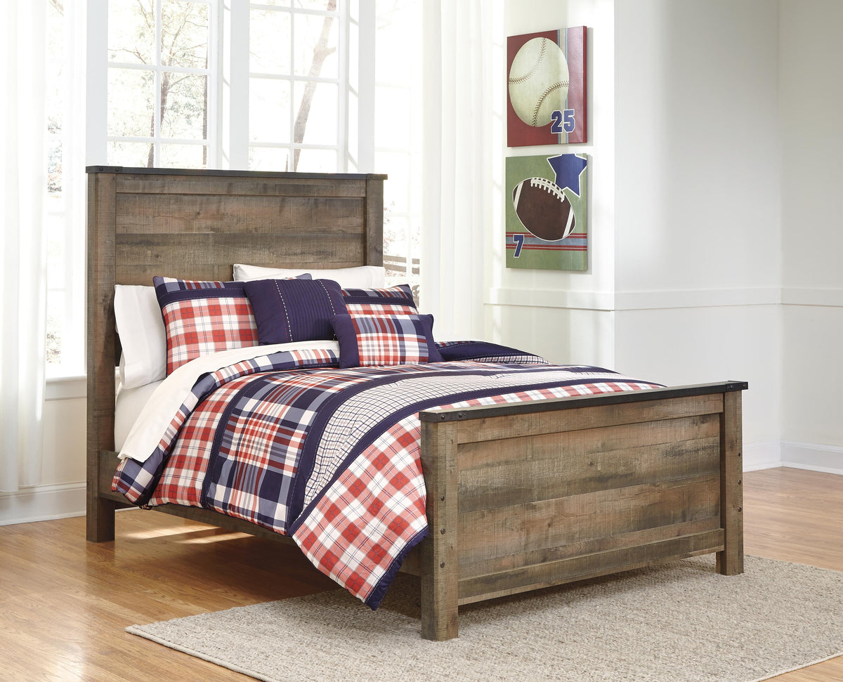 Trinell Full Panel Bed with Storage and Dresser