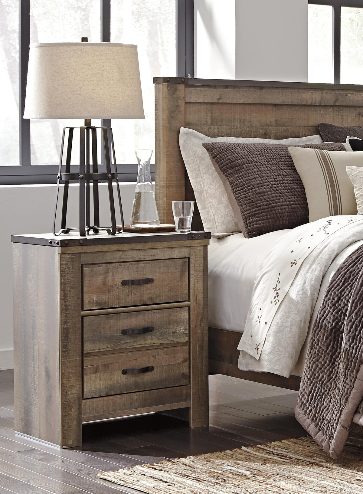 Trinell King Panel Bed. Dresser, Mirror, Chest and 2 Nightstands