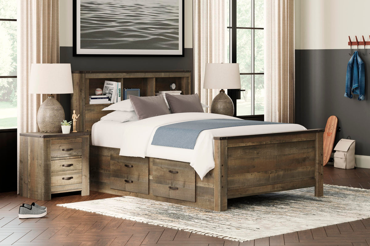 Trinell Twin Bookcase Bed with 2 Storage Drawers