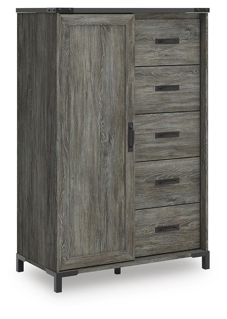 Frandern Queen Panel Bed, Dresser, Mirror, Chest and 2 Nightstands