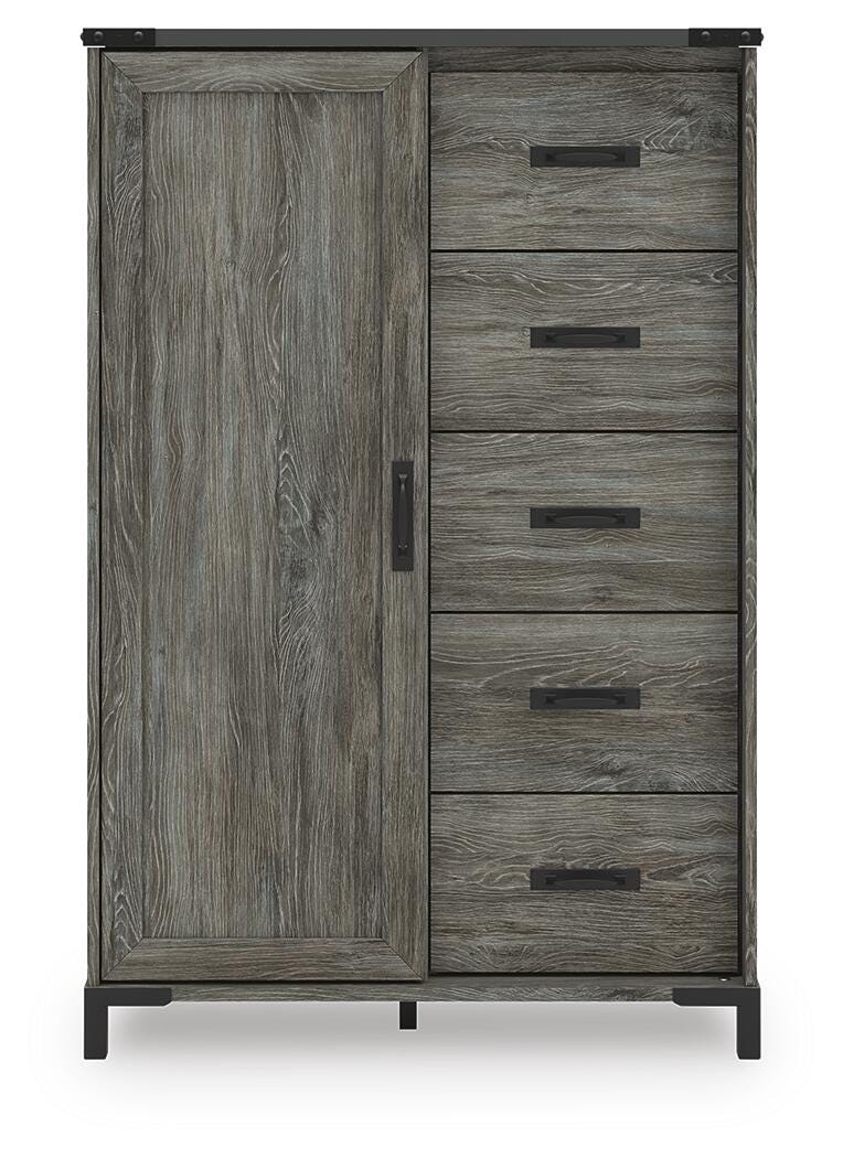 Frandern Queen Panel Bed, Dresser, Mirror, Chest and 2 Nightstands
