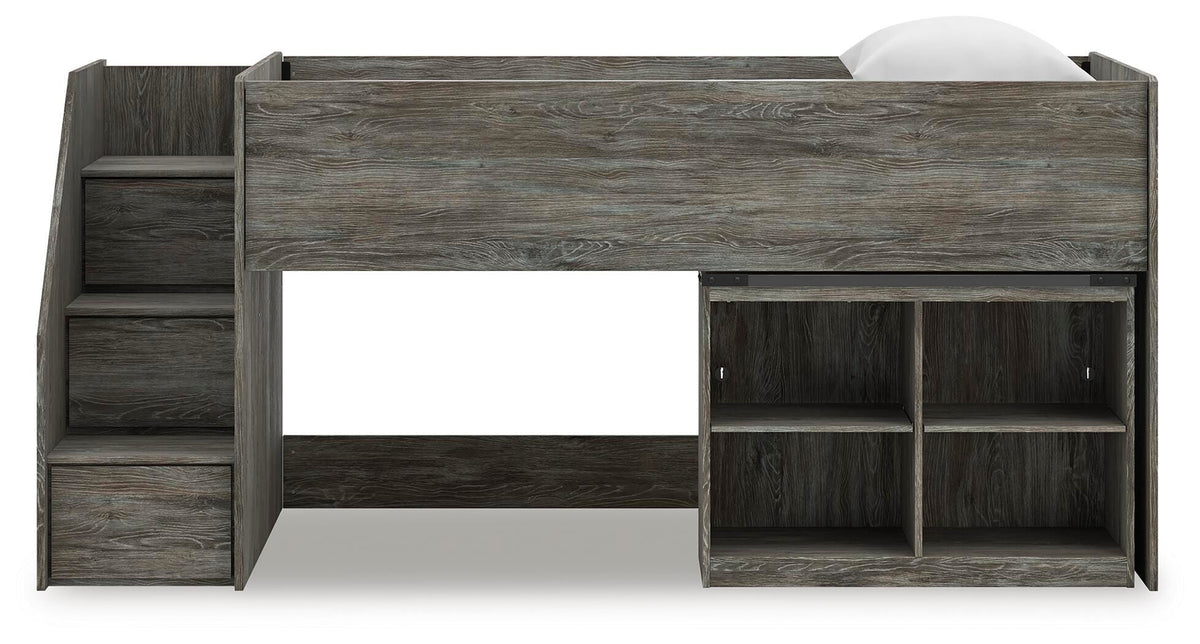 Frandern Twin Loft  Bed with Bookcase Storage