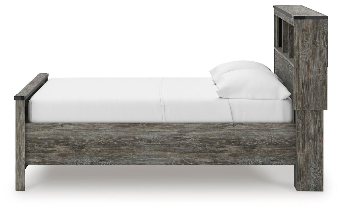 Frandern Full Bookcase Panel Bed with Storage
