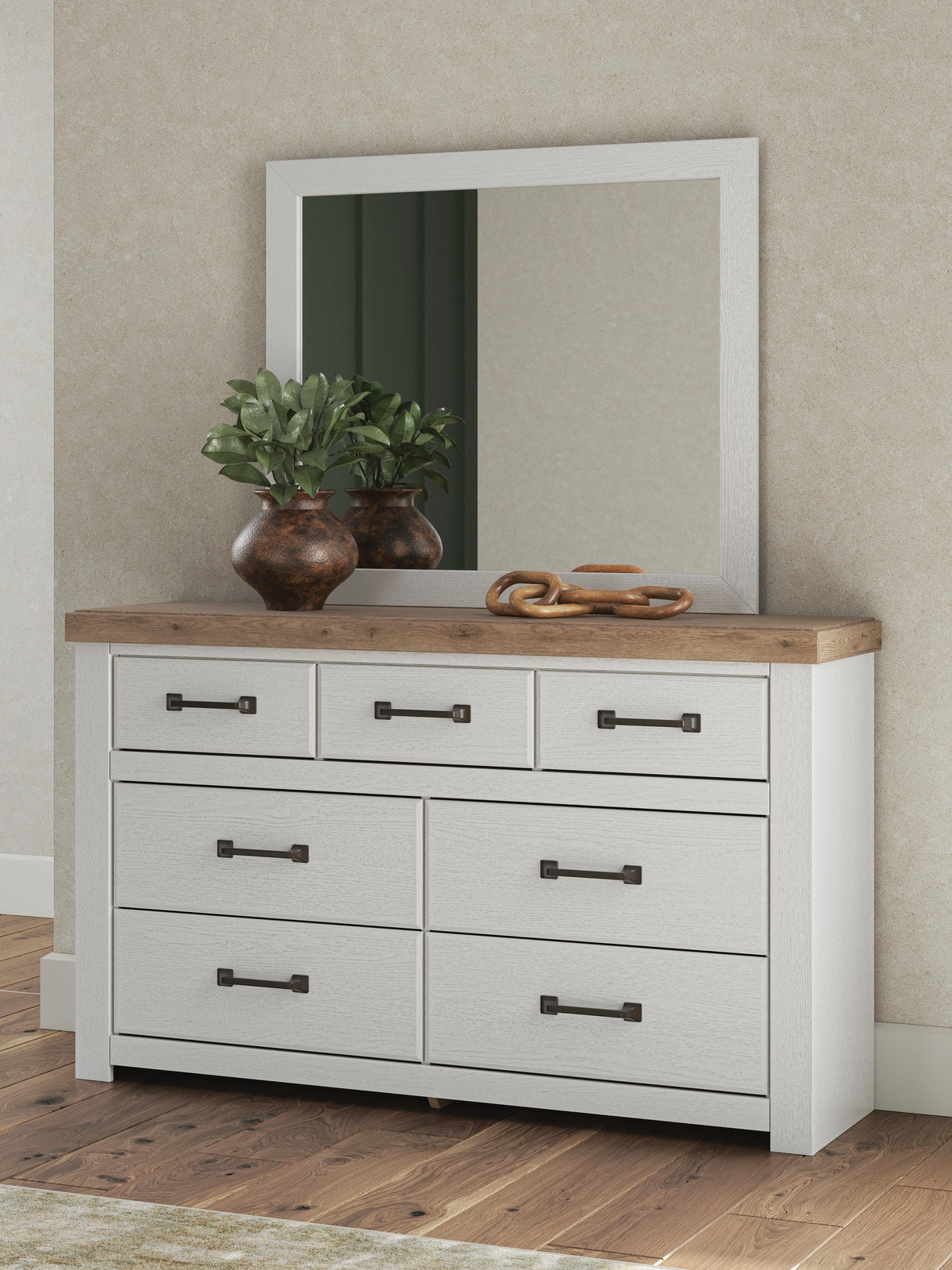 Savonport King Panel Bed with Storage, Dresser, Mirror and Chest
