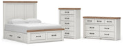 Savonport Queen Panel Storage Bed, Dresser and Chest