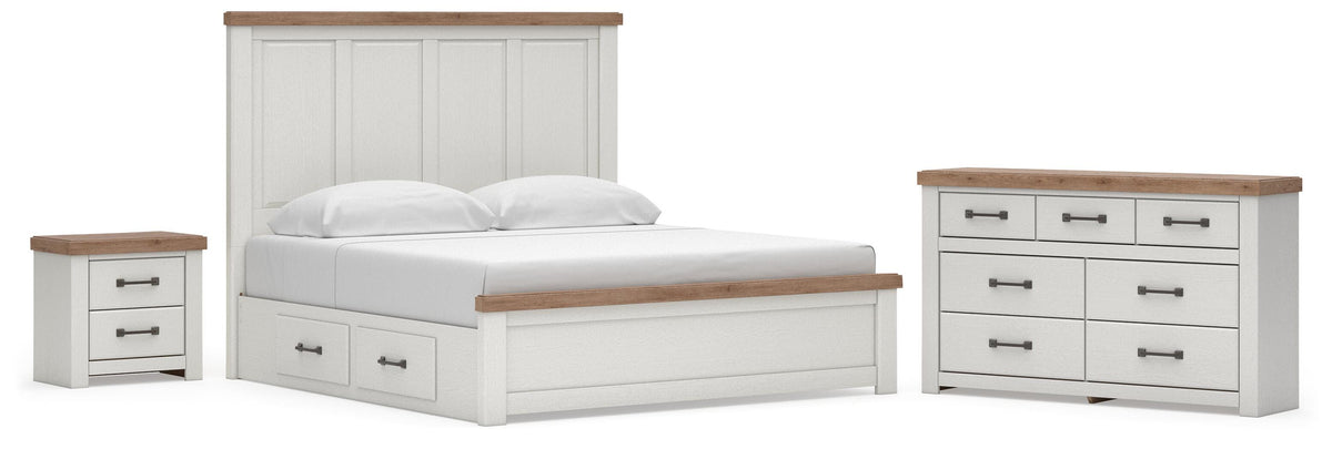 Savonport King Panel Bed with Storage, Dresser and Nightstand