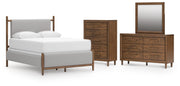 Lyncott Upholstered Panel Bed Set - Dresser, Mirror and Chest
