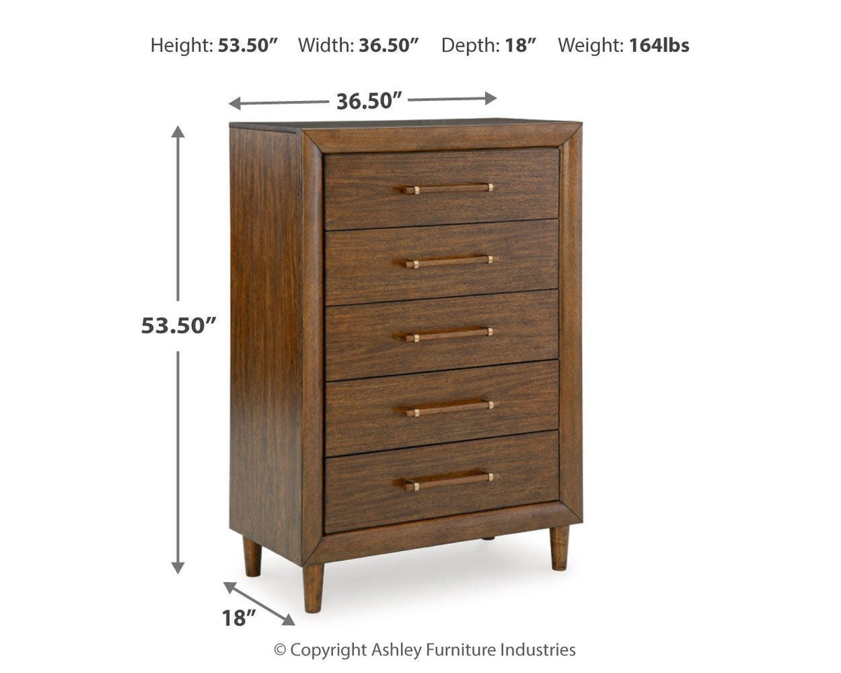 Lyncott Upholstered Panel Bed Set - Dresser, Mirror and Chest
