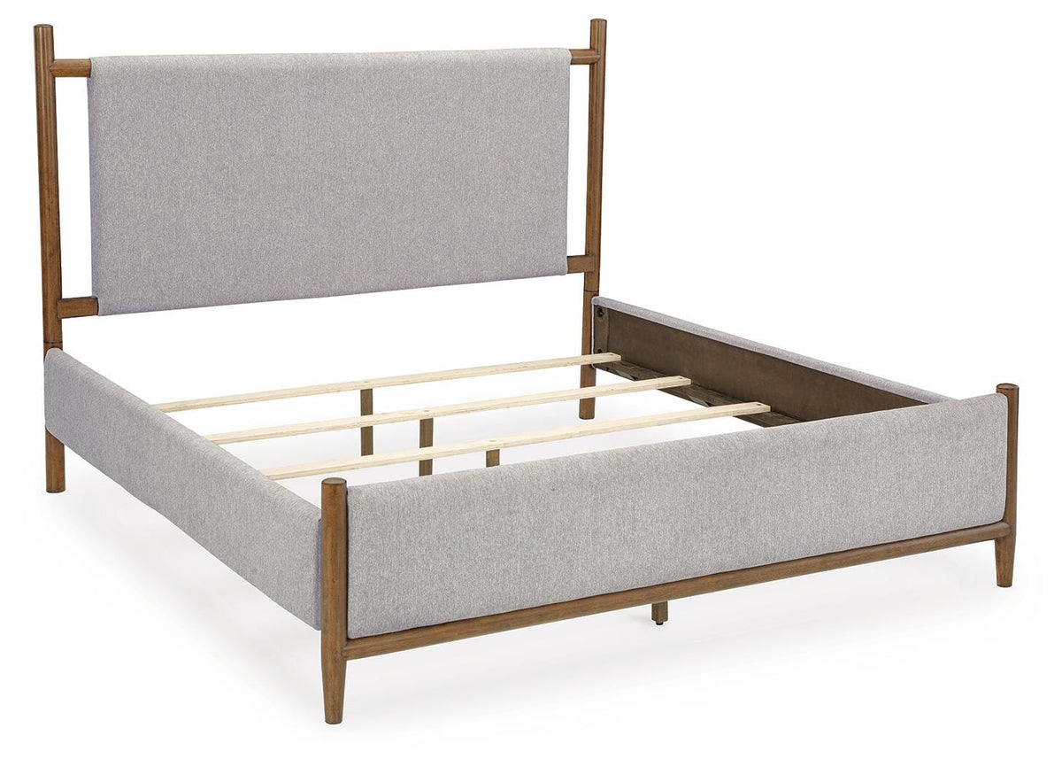 Lyncott Upholstered Panel Bed Set - Dresser, Mirror and Chest